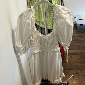 For Love & Lemons Jackson Mini Dress in Ivory